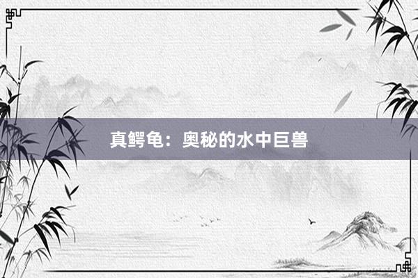 真鳄龟：奥秘的水中巨兽